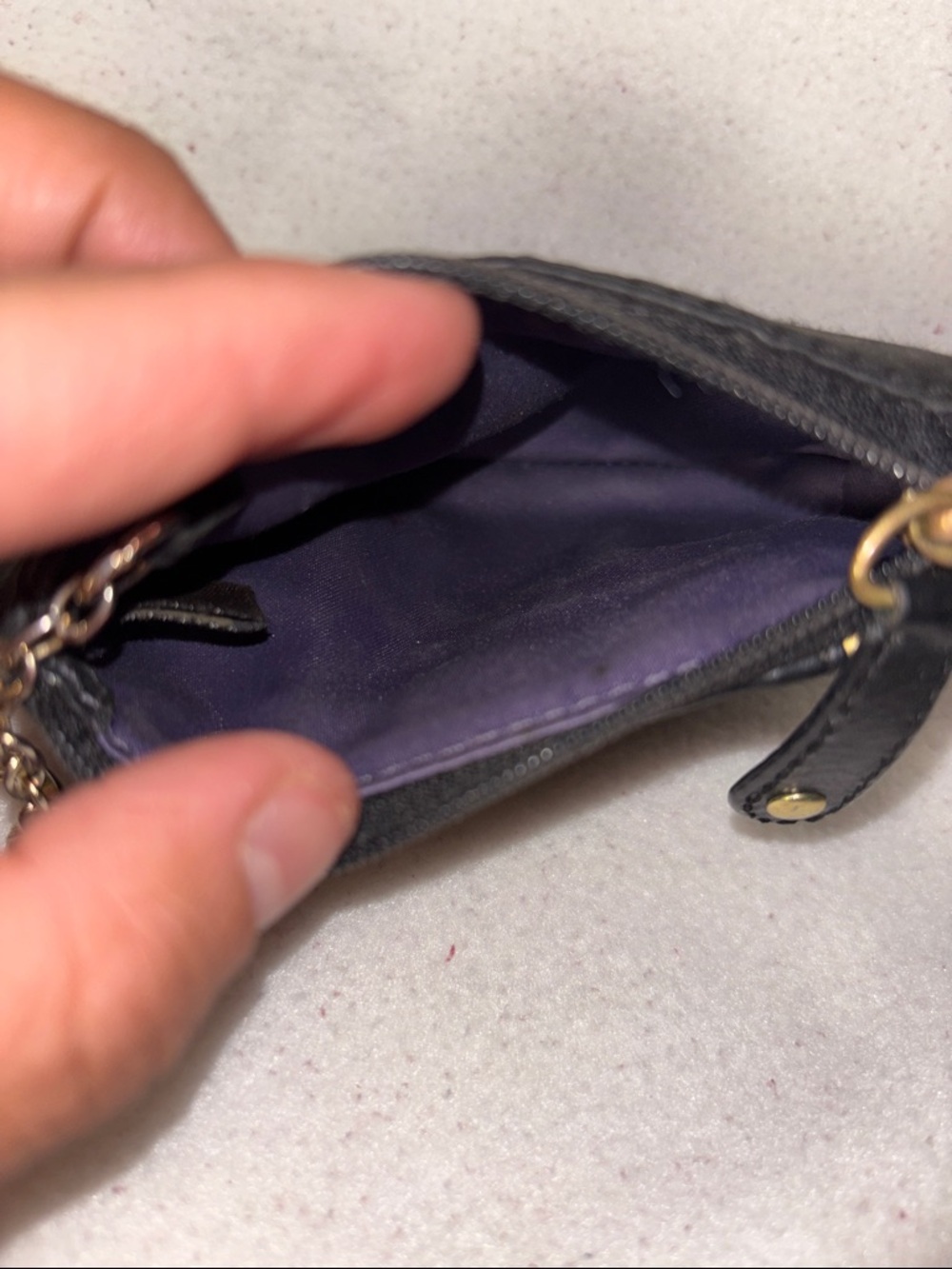 Coach Black Satin Coin Pouch with Gold Accents - Picture 4 of 7